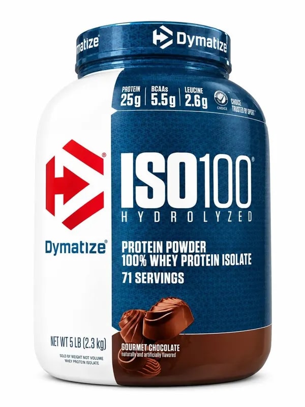 Dymatize ISO100 Hydrolyzed Whey Protein Isolate, Gourmet Chocolate, 2.3 kg